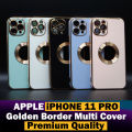 Apple iPhone 11 Pro Max Back Cover Soft Multi Golden Border Camera Protection Cover For Apple iPhone 11 Pro Max. 