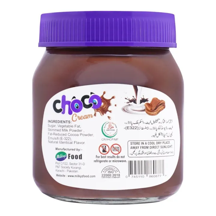 Milkyz%20Food%20Choco%20Cream%20Chocolate%20Milk%20Spread%20350g%20Jar%20Bottle%20-%20Image%203