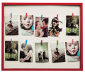 Washing Line Photo Frame, 10 Peg, Deep Red Plastic Frame - Premier Home- SKU 2300773. 