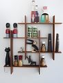 Dual Intersecting Floating Wall rack Wall Décor wooden framework, for Living Room, Wall Mounted racks. 