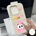 Trendy Cute Cartoon Spongebob Patrick Star Couple Soft Cover Compatible for IPhone 15 11 16 13 14 12 Pro Max X 15 16 14 Plus XR XS Max Luxury Skin Feel Leather Texture Case. 