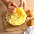 Potato Masher For Smooth Mashed Potatoes Steel Press Crusher Black Handle with Hanging Hole. 