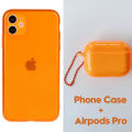 Matching Phone Case And Airpods 2 Set For iPhone 11 Pro Max XS 12 SE 2020 X XR 7 8 Plus Fluorescent Clear Transparent Soft Cover. 