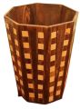 Handcrafted Wooden Check Design Dustbin | Decorative Waste Bin for Room, Kitchen, and Office | Touch of Style for Kitchen, Office, or Living Room | waste bin large for kitchen | Decorative dustbin - Wooden basket | Hadi wood crafts. 