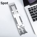Laptop Stand Spot - Adjustable Laptop Stand, Portable Aluminum Laptop Riser Laptop Holder for Desk, Foldable Ventilated Cooling With Anti Slip Rubber Grips Silver. 