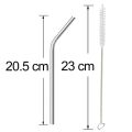 Reusable Stainless Steel Straw with Cleaning Brush (2- Bend Pipe, 2- Long Straw, 1-Cleaning Brush). 