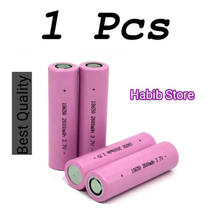 1 pcs 100% Original 3.7V 2000mAh For Power Bank, Best Quality laser pointer, flashlight and other electronic products Rechargeable 18650 Li-ion Battery Real Capacity ICR18650 Batteries - 2000mAh Cell