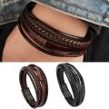 Fashion Leather Rope Hand-Woven Bracelet Men's Bracelet Ethnic Style Jewelry For Women Men Handmade Friendship Gifts. 