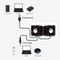 1-Pair Mini Portable USB Wired Computer Speakers Compatible With Laptop Computer PC Notebook Music Player mp3 mp4 Square Speaker Compact 3.5mm Jack Stereo Sound Surround Loudspeaker. 