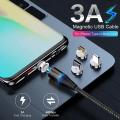 Original QC 3.0 Magnetic Fast Charging Cable + Data Cable 3A For Micro USB Android - iPhone - Type C - All in One in one Braided LED Fast Charging Cable- 3in1. 