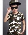 T Shirt And Shorts For Kids, Baby Boy Round Neck Short Sleeves Tee Tops Cloths Sets Dresses Outfit Commando And Camouflage Design. 