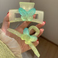 Spring Green Butterfly Hair Clip Grab for Women Square Cross Shark Hair Claw Elegant Sweet Large Hair Claw Sweet Girls Shark Clips Accessories. 