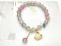 Cross-border new bracelet two-color crystal imitation jade glass Hetian jade rabbit bracelet women's wholesale jade rabbit beaded jewelry. 