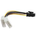 GPU POWER CABLE Molex 4-pin to 6-pin PCI Express (PCI-e) Power Adapter Cable for Video Card ( Branded ). 