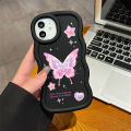 Hontinga for Vivo Y03 Y18 Y18E Y18S Back Cover Pink Butterfly Pattern Luxury Phone Cover Soft Silicone Macaron Wave Mobile Case. 