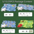 Puzzle Car Track Set for Kids, DIY Puzzle with Vehicles, 4 Theme Puzzles, Car Track Game, Assembly Electric Cart, Track Puzzle. 