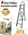 6 Step Heavy Duty Folding Ladder with Non-Slip Platform Stool (6 feet). 