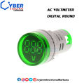 Round Digital Panel Voltage Meter Digital Voltage Monitor Indicator Light AC 220V 22mm. 