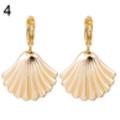 Women Rose Star Conch Moon Shell Cross Cupid Dangle Hoop Earrings Jewelry Gift. 