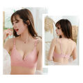 Girls Wireless Bra Anti-slip Breathable Push Up Underwear Adjustable Seamless Detachable Double Strap Lingerie. 