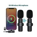 WIRELESS MIC K9 Dual Microphone Mic Plug & Play USB Type C Plug Wireless Lavalier Microphone | Mini Lapel Microphone Wireless Mic For Recording YouTube_Facebook_ Interview Auto Sync Noise Reduction NO APP or Bluetooth Needed- Dual Mic. 