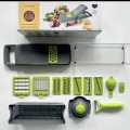 SHOPPING VIBES Your One Stop Shop 14-in-1 Vegetable Slicer Chopper from Kitchen Vegetable Slicer Dicer Cutter, and Chopper With 8 Blades and a Container for Quick Meal Prep. 