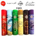 Air Freshener Red Rose | Ocean Breeze | Jasmnine | Aseel | Gold Allure Pack of 6 300ml Big Bottle House Care Room Spray Imported High Quality Deal Offer Fresh Scent Fragrance | Wash Room Bath Room Easy to use | Office Room | Car Air Freshener | Hotel Room. 