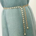 Metal Ball Pendant Waist Chain Women Thin Belt Gold Sliver Color Long Girdle Female Strap For Dress Skirt Decorative Waistband. 