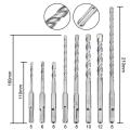 Yfashion 8Pcs/Set Round Shank Alloy Percussion Bit Concrete Wall Drilling ools Models:8 pcs ziplock bag. 