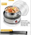Electric Egg Boiler Steamer Multifunctional 7 Eggs Capacity Breakfast Egg Cooker, Poacher Corn Milk Heating Steamed Kitchen Cooking Machine Includes Poaching Trays, Automatic Shut-Off Function Featured For Hard Boiled Eggs Steamed Vegetables, Kitchen Cook. 