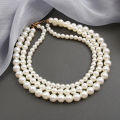 Wholesale High Quality Real Fresh Water Pearl Necklace Mens Stainless Steel Natural Freshwater Pearl Choker Pearl Necklace. 