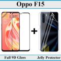 Oppo F15 Full Black 9D|5D|6D|10D|11D|21D Tempered Glass Edge to Edge Full Glue Screen Protector + Back Jelly Protector Clear Soft Film Protector Hydrogel Film Protector For Oppo F15. 