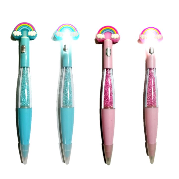 01 PC Fish Glitter Gel Pen Horse Shape LED Light for Kids and