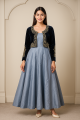 Stylish Collection Stitched Velvet Jacket Maxi Dress for Women - Dress For Girls - Dress For Women - Stitched Suit for Girls - Stitched Suit For Women. 