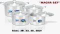 8 Pcs Magna Aluminum Casserole Set – Metal Finish – 30cm, 33cm, 36cm, 38cm with Lids. 