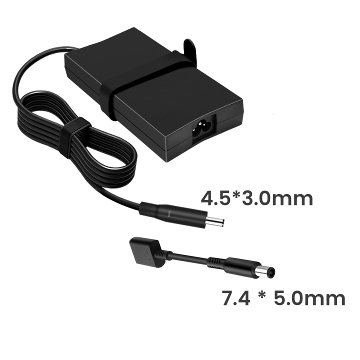 130W Laptop Charger 19.5V, 6.67A, (4.5*3.0mm) and (7.4 * 5.0mm Big tip Connector) --- Cable Charger for Dell XPS 15 9530 9550 9560 9570 7590 - Inspiron 7500 7501 7590 7591 7791 - Precision 5510 5520 530 5540 HA130PM130 DA130PM130