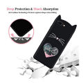 Oppo A3S Rubberised Cute Soft Heart Love Cat Mobile Cover For Girls. 