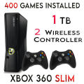 Xbox 360 Slim – Like New | 320GB / 500GB / 1TB | 200-400 Games Installed | 1 or 2 Wireless Controllers. 