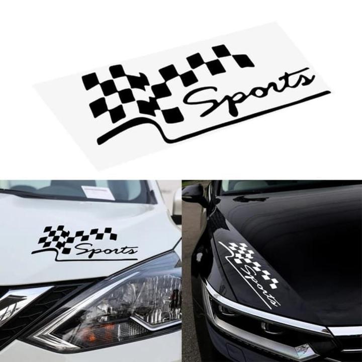1Pc Car Bonnet Sticker Racing Sports Flag Sticker Vinyl Car-Styling Creative Funny Auto Decals Motorcycle Car Decal