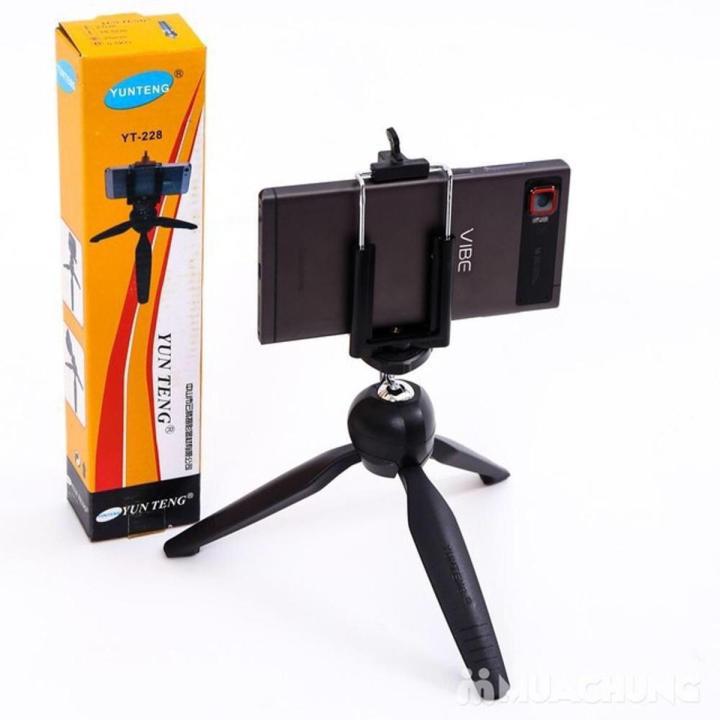 Yunteng YT-228 - Mini Tripod With Mobile Clip - Black