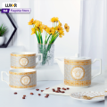 Ceramic teapot and cup set - teapot set for 2 persons - tea cup and kettle set Classy Design. 
