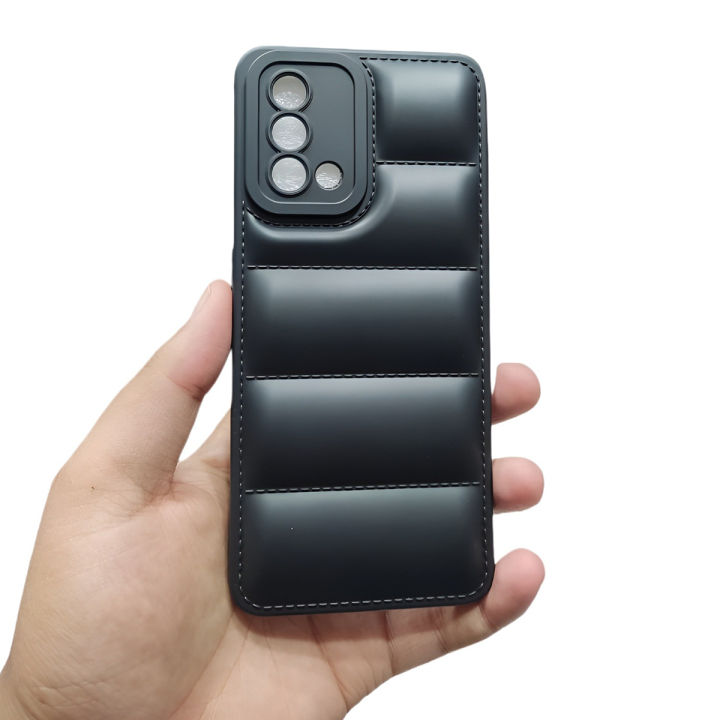 OPPO A95/F19 Soft Puffer TPU Back Cover with Camera Protection