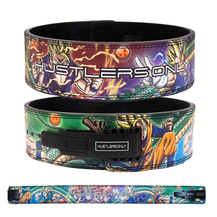 Dragon Ball Goku Leather Weight Lifting Belt  10mm Power Belts Hustlers Only Weightlifting Belt with Lever Buckle Genuine Leather Gym Belt Deadlift, Power Lifting, Bodybuilding, Workout Belt 10mm thickness for Back Support, Lifting Belt for Men and Women