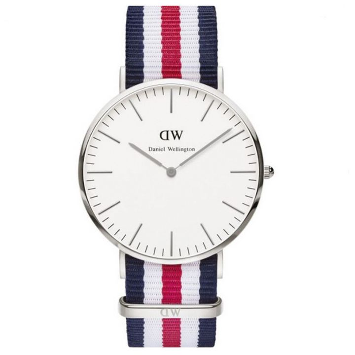 Daniel Wellington White Dial Two-Tone Nylon Strap Watch For Men DW00100016