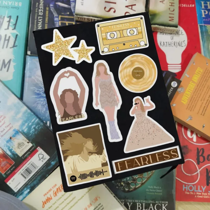 25pcs%20FEARLESS%20sticker%20pack%20based%20on%20taylor%20swifts%20album%20love%20story%20golden%20debut%20enchanted%20aesthetic%20yellow%20music%20cute%20dainty%20-%20Image%202