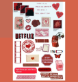 Red Aesthetic Journal Mini Uncut Sticker Sheet | Journaling Stickers For All Purpose | Aesthetic Room Decor |  Book Stickers FOr Journal | aesthetic stickers for boys and girls | stickers aesthetic  | stickers for mobile. 
