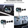 SONRU Newest FM Transmitter Bluetooth 5.0, Bluetooth Car Radio Transmitter Handsfree Car Kit QC3.0 USB Car Charger, Support TF Card AUX Input, Crystal Sound, Color Light, 1.1M Cable, 2 Install Ways. 