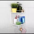 High quality wall mount bathroom rack shelf in black, double layer steel organizer for bathroom accessories ,Bathroom storage shelf  organizer rack. 