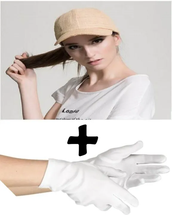 Pack%20of%202%20Sun%20Block%20Cap%20And%20Gloves%20For%20Girls%20Brown%20-%20Image%203