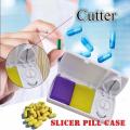 Mini Portable Pill Storage Box Divider Travel Cutter Splitter Case Storage Compartment Cases Dispenser With Organizer Hold Smart Container Pills Rectangular Pills Cutter Storage Box. 